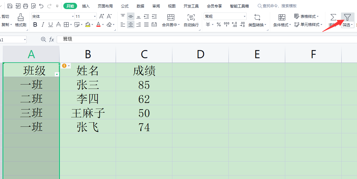 WPS表格如何粘贴复制筛选后的数据