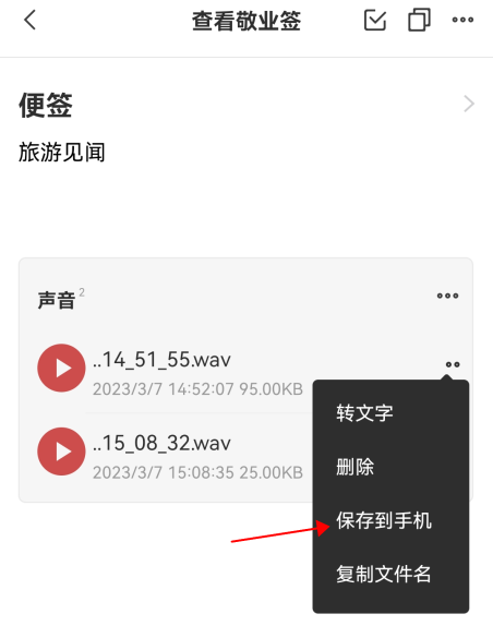 语音备忘录的音频怎么导出